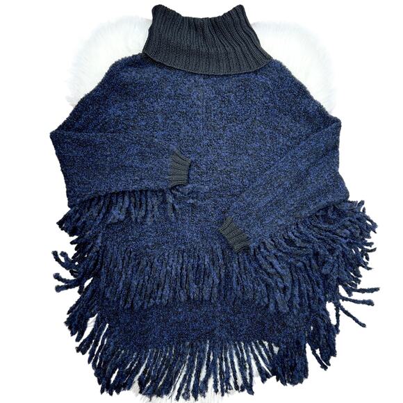 RODEBJER Alpaca Sweater Womens One Size Fringe Oversized Chunky Knit Poncho Peru - Picture 1 of 9